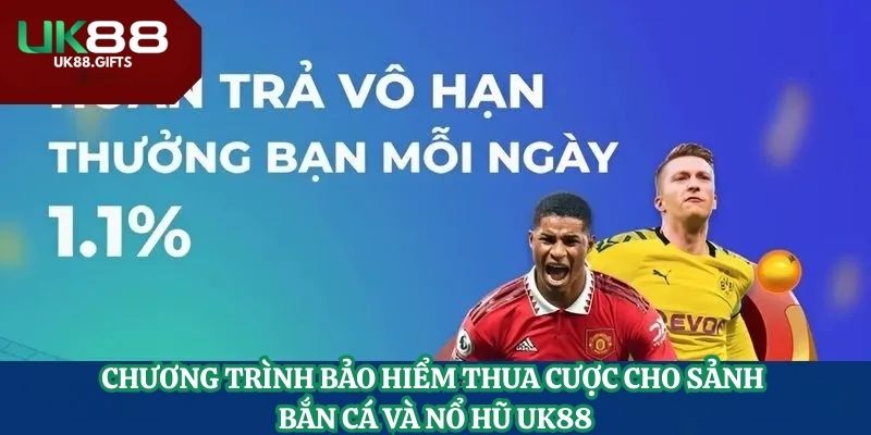 Chương trình bảo hiểm thua cược cho sảnh bắn cá và nổ hũ UK88