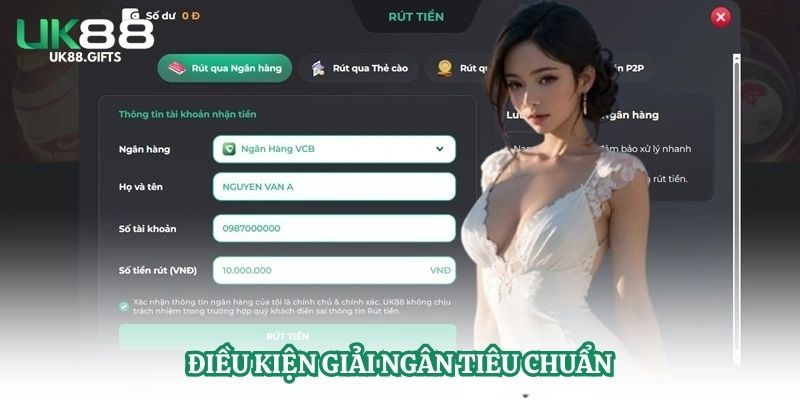Điều kiện giải ngân tiêu chuẩn